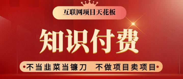 2024互联网项目天花板，新手小白也可以通过知识付费月入10W，实现财富自由【揭秘】-搞个副业