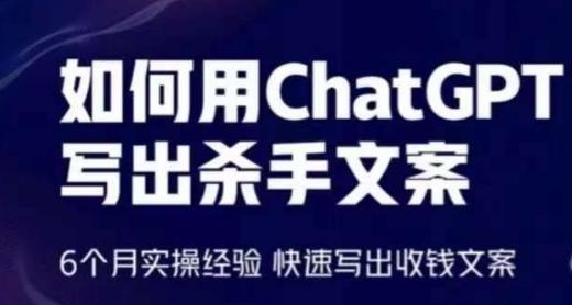 如何用ChatGPT写出杀手文案，6个月实操经验，快速写出收钱文案-搞个副业