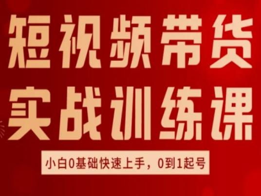 短视频带货实战训练课，好物分享实操，小白0基础快速上手，0到1起号-搞个副业