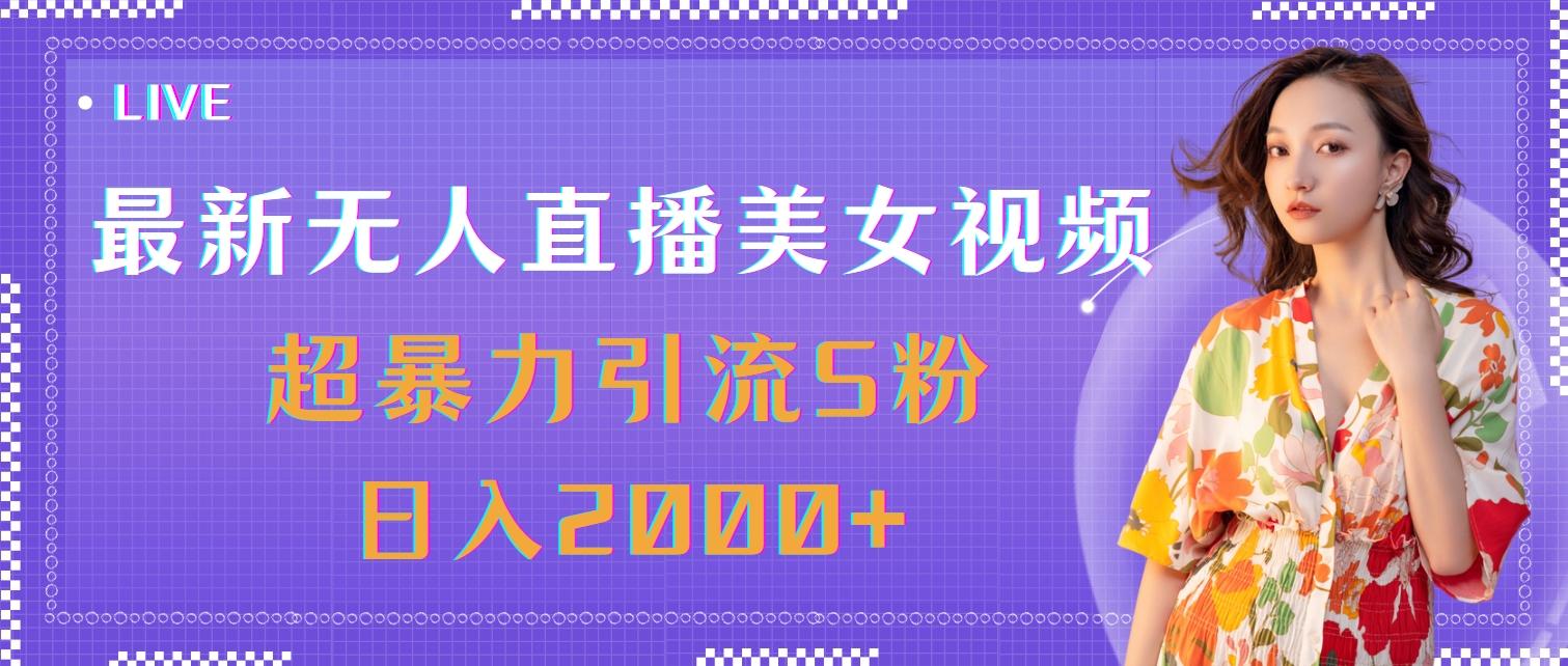 最新无人直播美女视频，超暴力引流S粉日入2000+-搞个副业