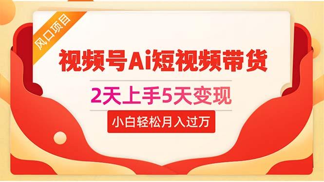 2天上手5天变现视频号Ai短视频带货0粉丝0基础小白轻松月入过万-搞个副业