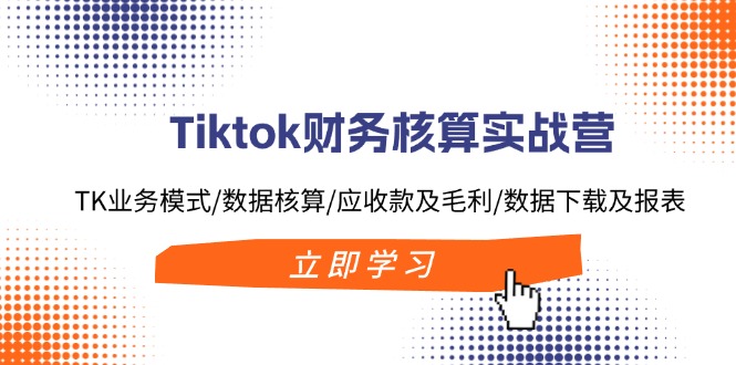 Tiktok财务核算实战营：TK业务模式/数据核算/应收款及毛利/数据下载及报表-搞个副业