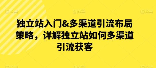 独立站入门&多渠道引流布局策略，详解独立站如何多渠道引流获客-搞个副业