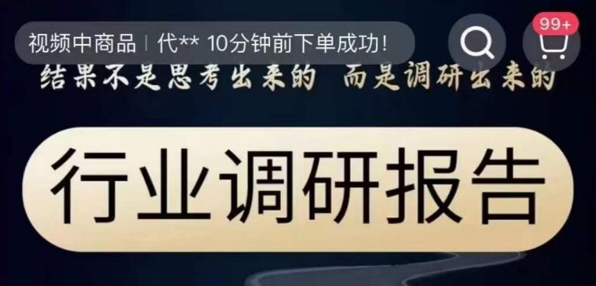 行业调研报告，结果不是思考出来的而是调研出来的-搞个副业