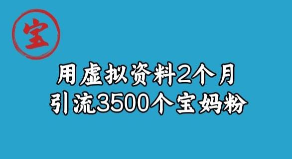 宝哥虚拟资料项目，2个月引流3500个宝妈粉-搞个副业