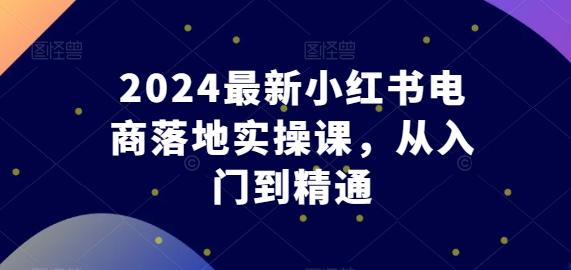 2024最新小红书电商落地实操课，从入门到精通-搞个副业