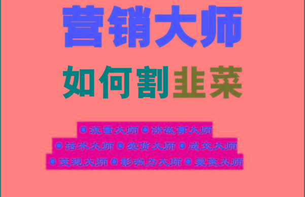 《营销大师如何割韭菜》禁止外传的大师绝学电子书-搞个副业