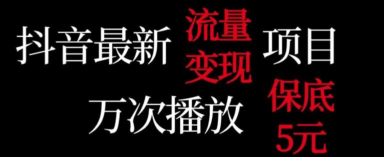 抖音流量变现，万次播放保底5元，额外收入-搞个副业