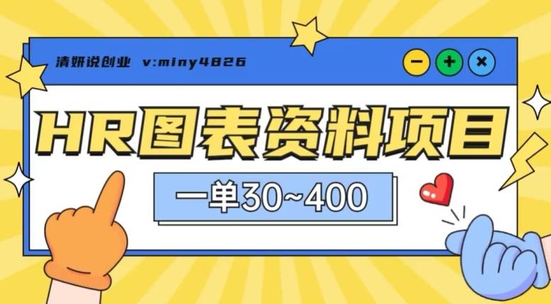 一单收益30-400，HR图表资料蓝海项目-搞个副业