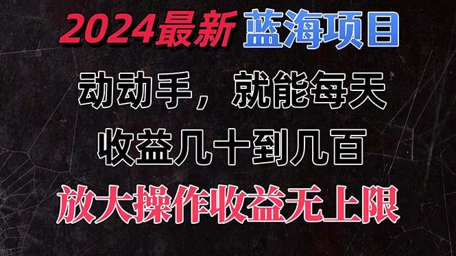 有手就行的2024全新蓝海项目，每天1小时收益几十到几百，可放大操作收…-搞个副业