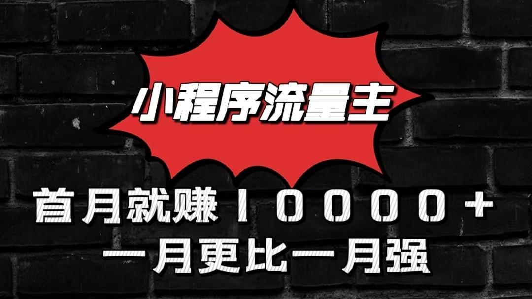 小程序流量主首月就赚10000+，一月更比一月强！小本创业首选-搞个副业