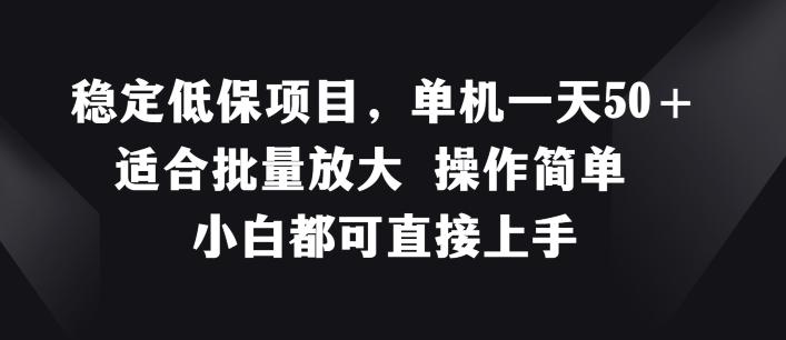 稳定低保项目，单机一天50+适合批量放大 操作简单 小白都可直接上手【揭秘】-搞个副业