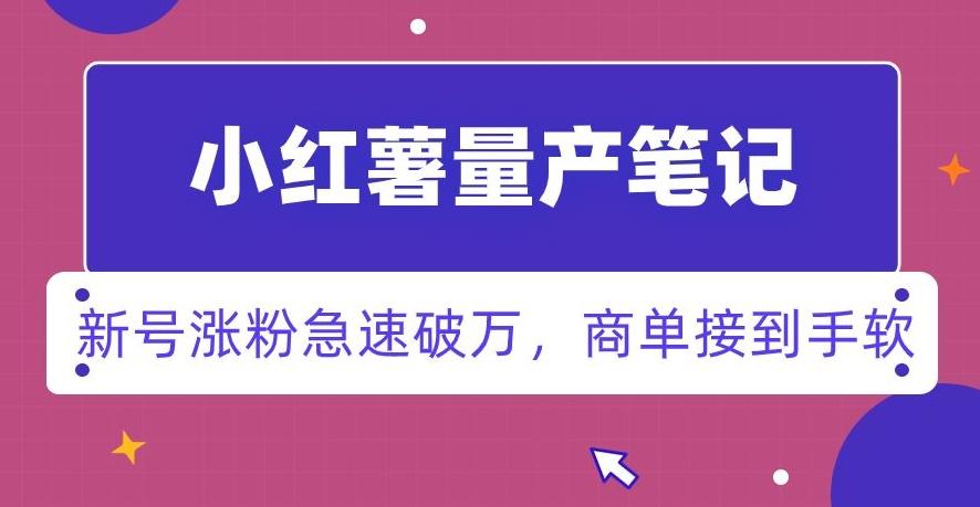 小红书量产笔记，一分种一条笔记，新号涨粉急速破万，新黑马赛道，商单接到手软【揭秘】-搞个副业