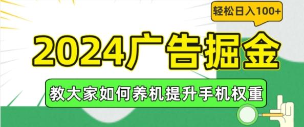 2024广告掘金，教大家如何养机提升手机权重，轻松日入100+【揭秘】-搞个副业