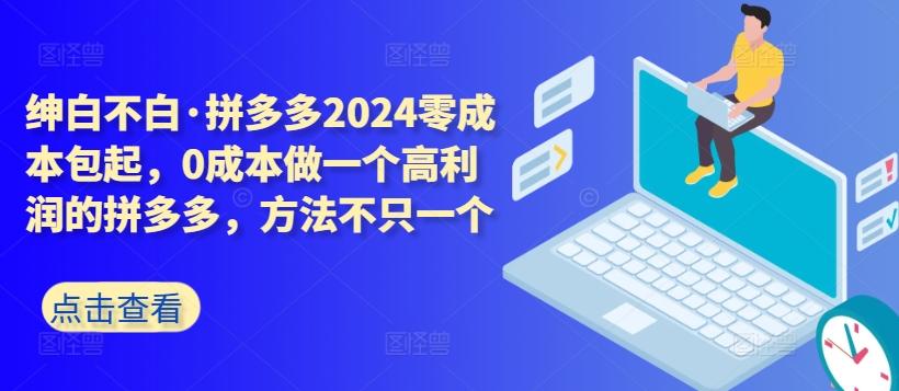拼多多2024零成本包起，0成本做一个高利润的拼多多，方法不只一个-搞个副业