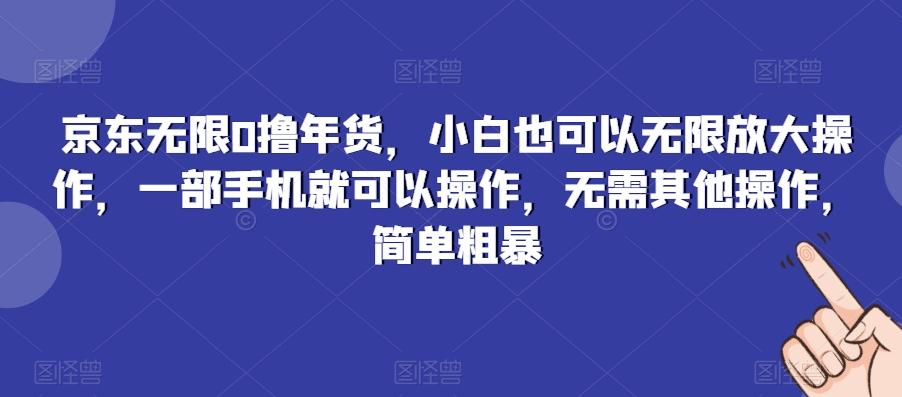 京东无限0撸年货，小白也可以无限放大操作，一部手机就可以操作，无需其他操作，简单粗暴-搞个副业