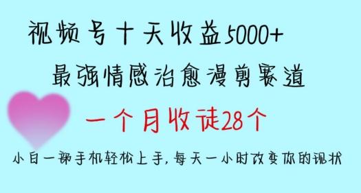 十天收益5000+，多平台捞金，视频号情感治愈漫剪，一个月收徒28个，小白一部手机轻松上手【揭秘】-搞个副业