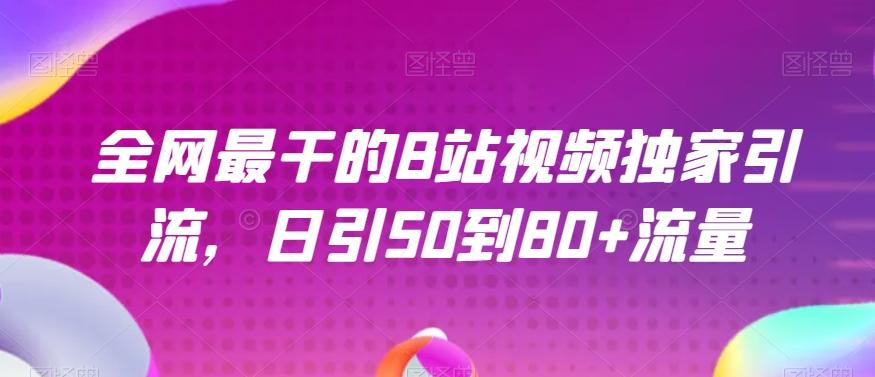 全网最干的B站视频独家引流，日引50到80+流量【揭秘】-搞个副业