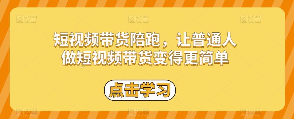 短视频带货陪跑，让普通人做短视频带货变得更简单-搞个副业