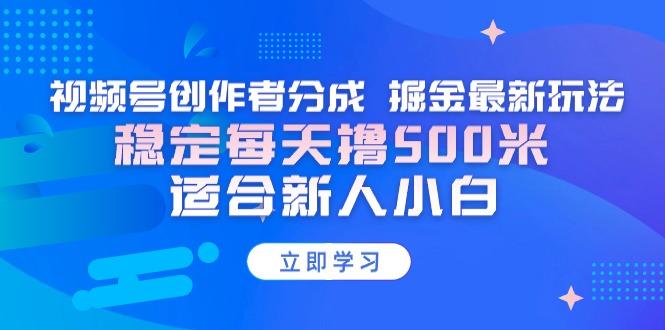 【蓝海项目】视频号创作者分成 掘金最新玩法 稳定每天撸500米 适合新人小白-搞个副业