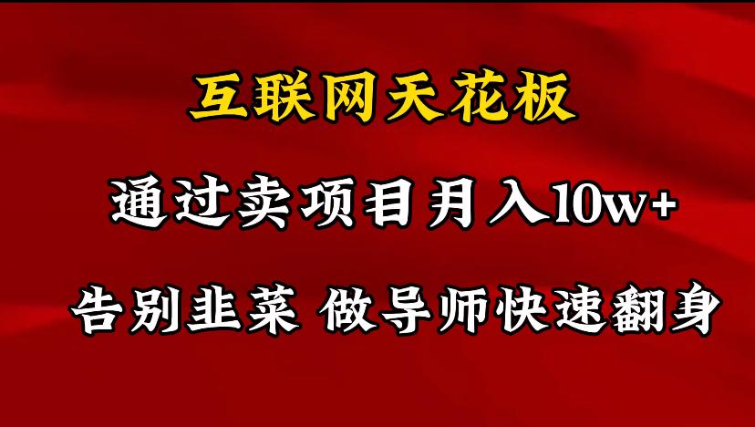 导师训练营互联网的天花板，让你告别韭菜，通过卖项目月入10w+，一定要…-搞个副业