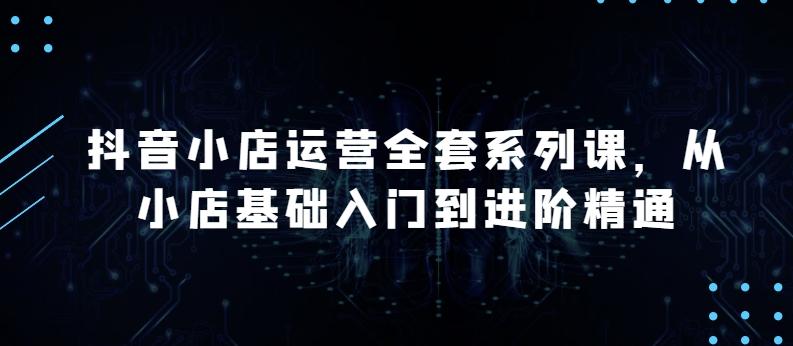 抖音小店运营全套系列课，全新升级，从小店基础入门到进阶精通，系统掌握月销百万小店的核心秘密-搞个副业