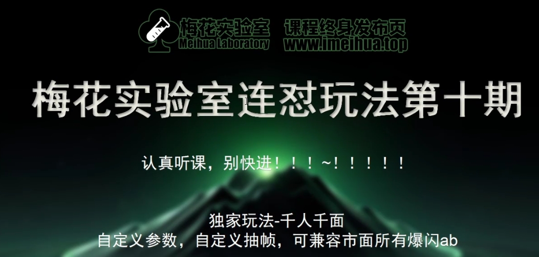 梅花实验室社群专享课视频号连怼玩法第十期课程+第二部分-FF助手全新高自由万能爆闪AB处理-搞个副业