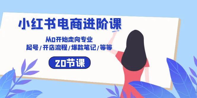 小红书电商进阶课：从0开始走向专业 起号/开店流程/爆款笔记/等等(20节-搞个副业