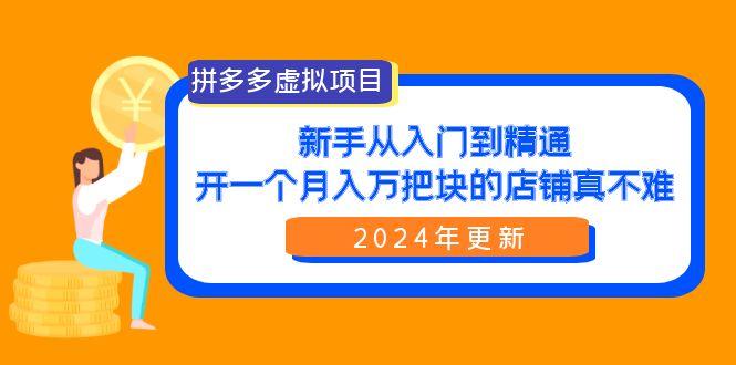 (9744期)拼多多虚拟项目：入门到精通，开一个月入万把块的店铺 真不难(24年更新)-搞个副业
