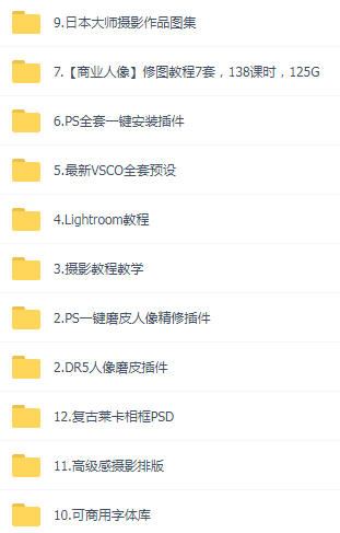 某宝买的杂乱PS LR教程预设摄影-搞个副业