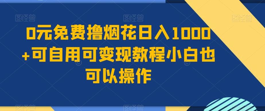 0元免费撸烟花日入1000+可自用可变现教程小白也可以操作，永久免费更新链接-搞个副业