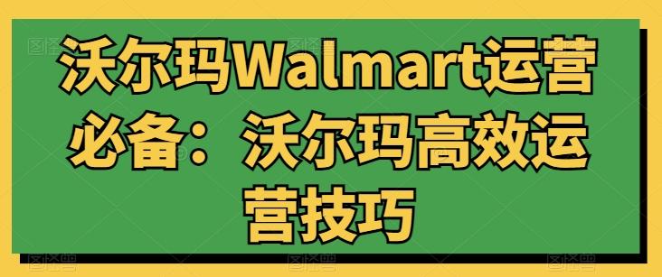 沃尔玛Walmart运营必备：沃尔玛高效运营技巧-搞个副业