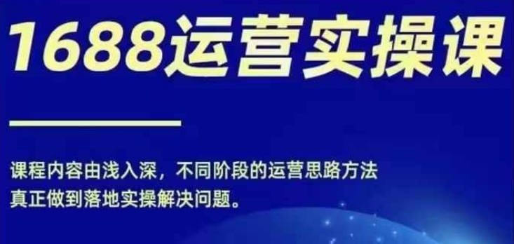 1688实操运营课，零基础学会1688实操运营，电商年入百万不是梦-搞个副业