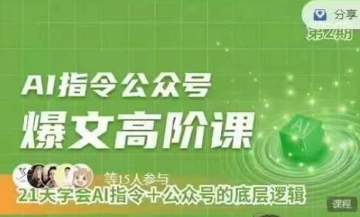 Ai指令公众号高阶课，学会ai指令+公众号的底层逻辑-搞个副业