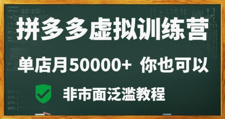 拼多多虚拟电商训练营月入30000+你也行，暴利稳定长久，副业首选-搞个副业