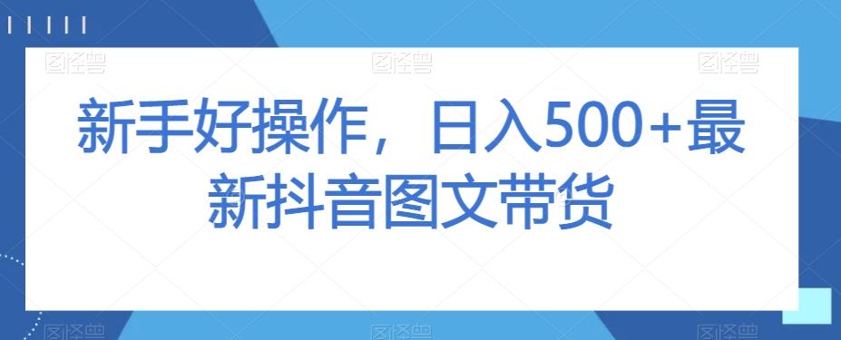 新手好操作，日入500+最新抖音图文带货【揭秘】-搞个副业