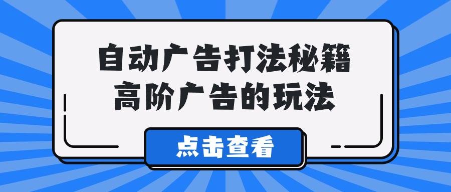 (9298期)A lice自动广告打法秘籍，高阶广告的玩法-搞个副业