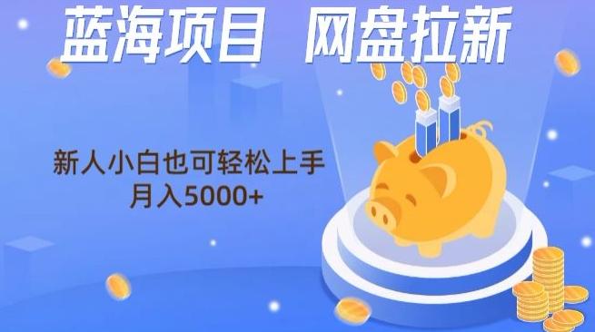 蓝海项目网盘拉新，新人小白也可操作，每月收入5000+-搞个副业