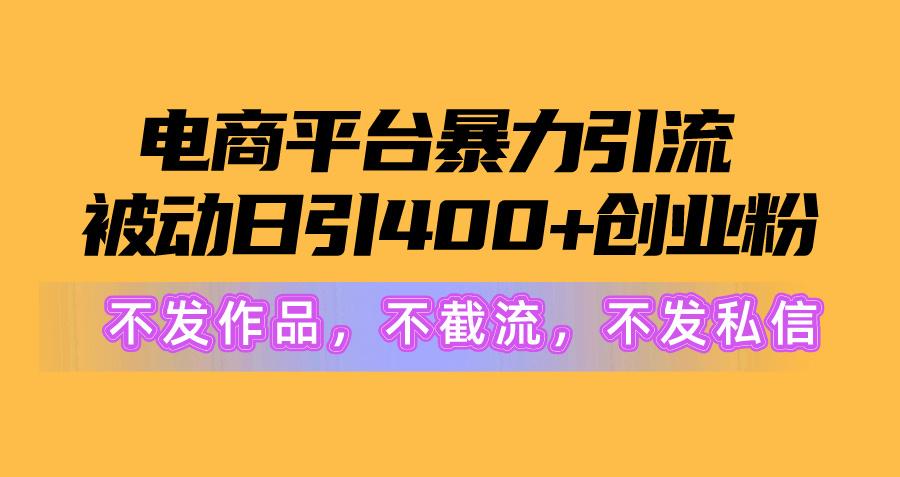 图片[1]-电商平台暴力引流,被动日引400+创业粉不发作品，不截流，不发私信-搞个副业