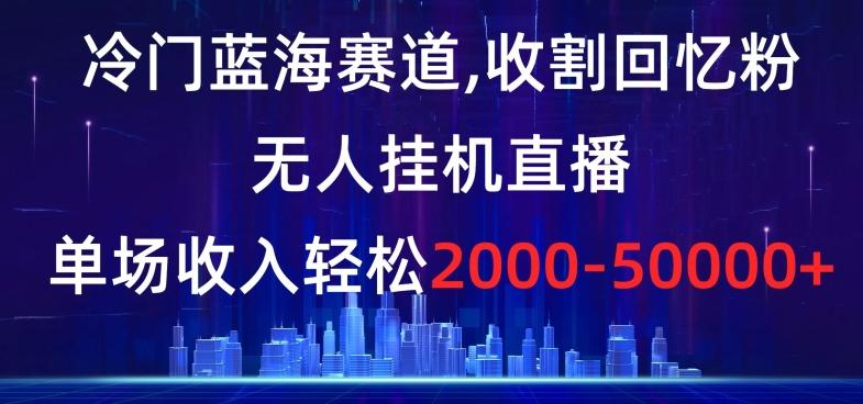冷门蓝海赛道，收割回忆粉，无人挂机直播，单场收入轻松2000-5w+【揭秘】-搞个副业