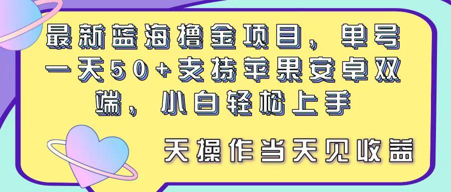 最新蓝海撸金项目，单号一天50+， 支持苹果安卓双端，小白轻松上手 当…-搞个副业
