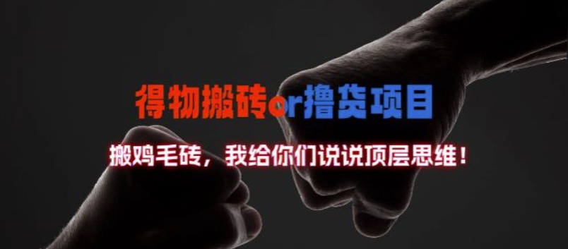 得物搬砖撸货项目?掰下数据，我给你们说说顶层思维【揭秘】-搞个副业