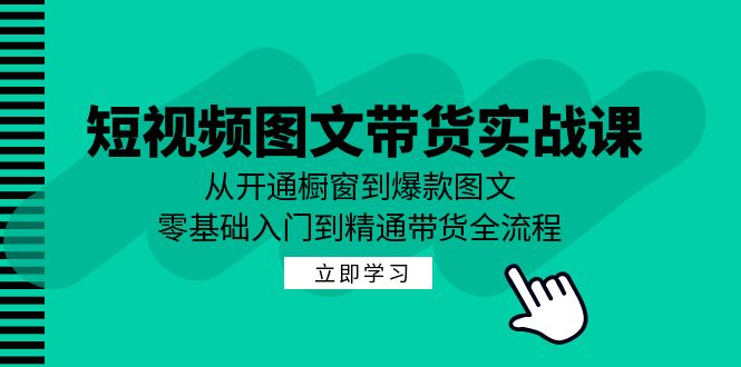 短视频图文带货实战课：从开通橱窗到爆款图文，零基础入门到精通带货-搞个副业