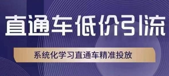 直通车低价引流课，系统化学习直通车精准投放-搞个副业
