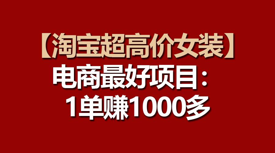 【淘宝超高价女装】电商最好项目：一单赚1000多-搞个副业