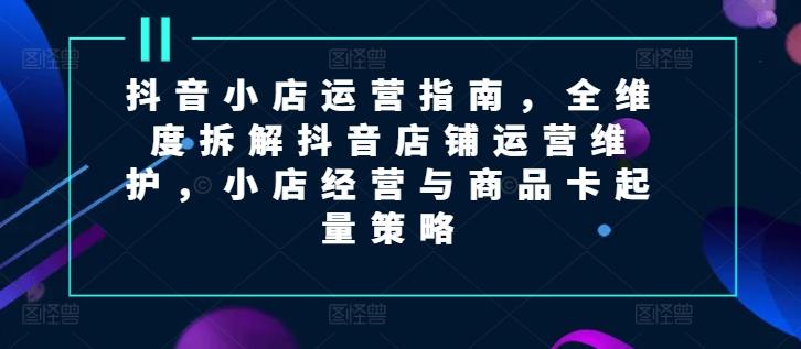 抖音小店运营指南，全维度拆解抖音店铺运营维护，小店经营与商品卡起量策略-搞个副业