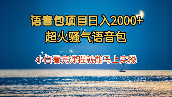 语音包项目 日入2000+ 超火骚气语音包小白看完课程就能马上实操-搞个副业