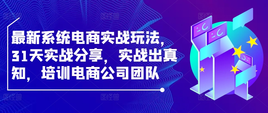最新系统电商实战玩法，31天实战分享，实战出真知，培训电商公司团队-搞个副业
