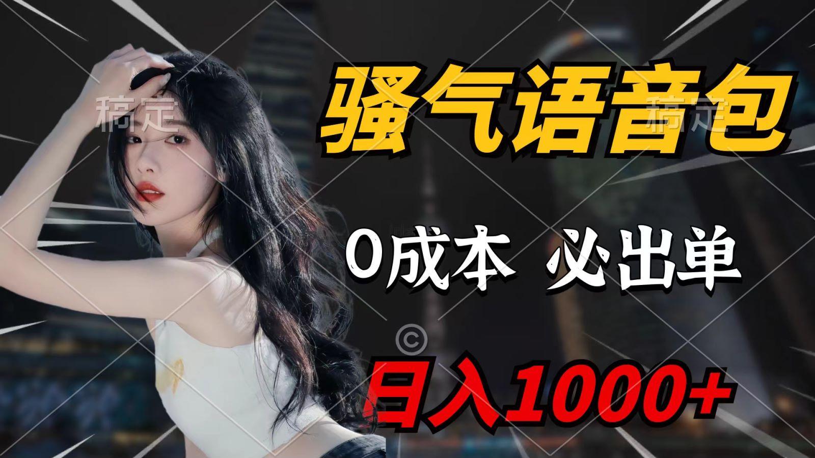 (9701期)骚气语音包，0成本一天1000+，闭着眼也能出单，详细教程！-搞个副业