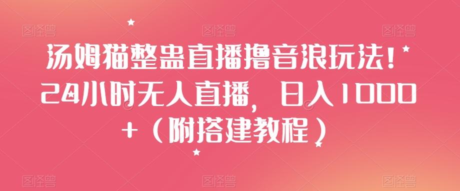 汤姆猫整蛊直播撸音浪玩法！24小时无人直播，日入1000+（附搭建教程）【揭秘】-搞个副业